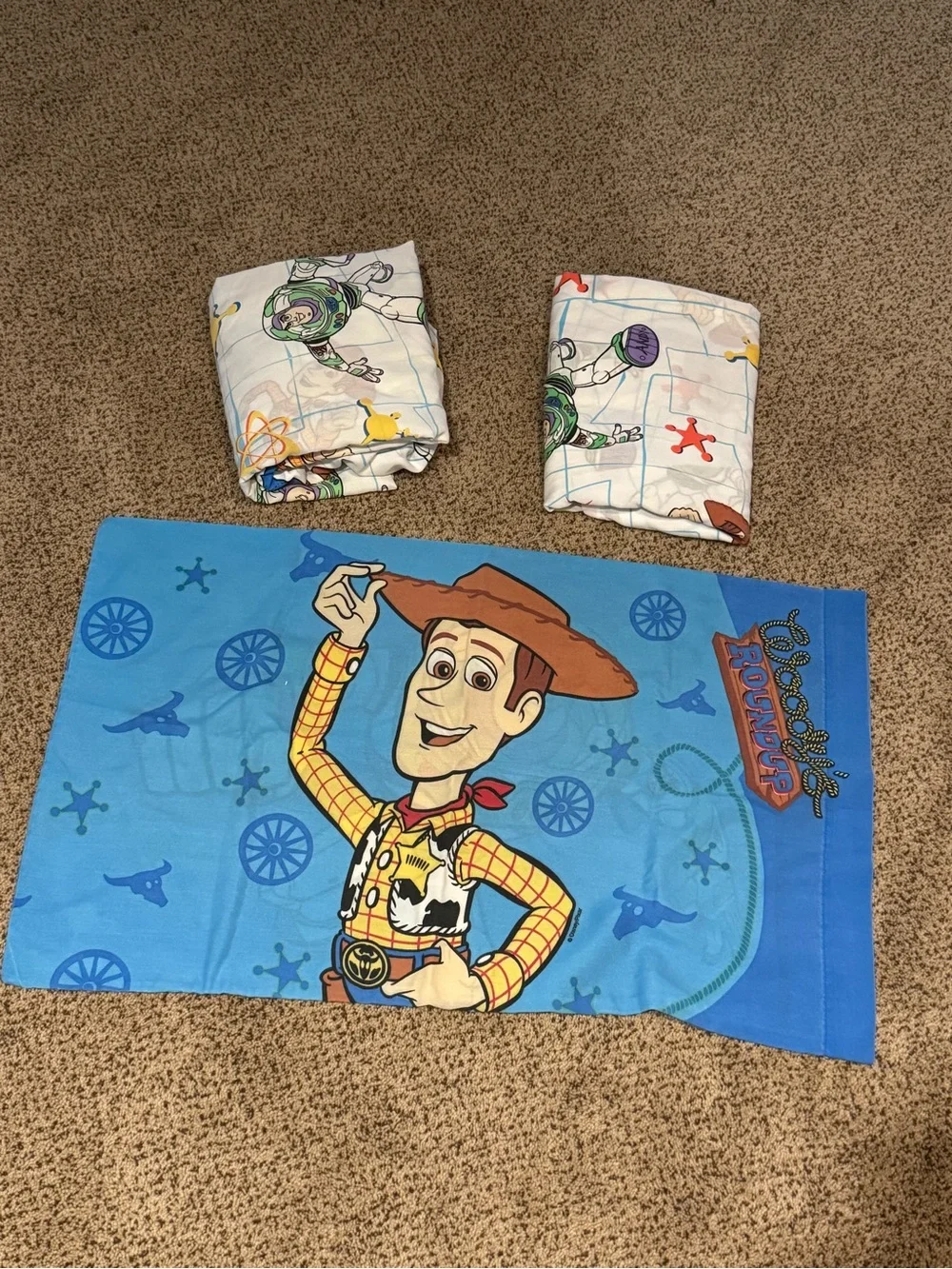 Vintage Toy Story Twin Sheet Set  1995 Fitted/Flat Woody Buzz Pillowcase USA
